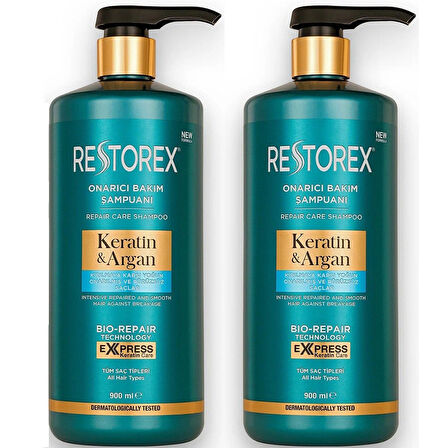 Restorex Keratin Argan Onarıcı Bakım Şampuanı 900 ml 2 ADET