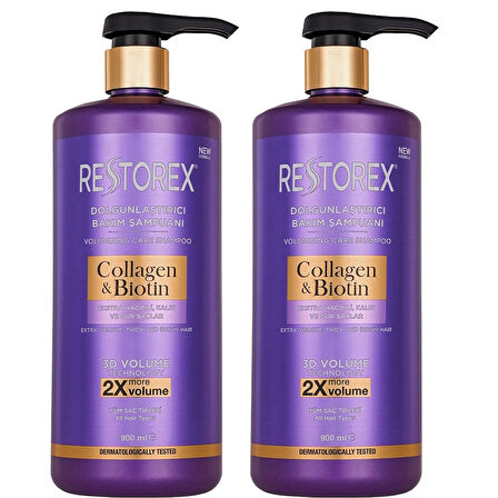 Restorex Collagen Biotin Dolgunlaştırıcı Bakım Şampuanı 900 ml 2 ADET