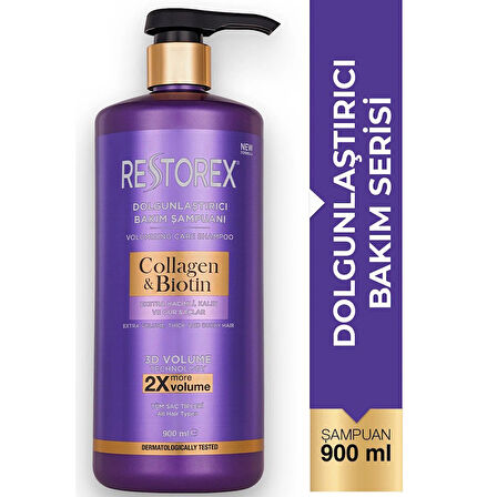 Restorex Collagen Biotin Dolgunlaştırıcı Bakım Şampuanı 900 ml