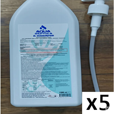 Aqua El ve Cilt Dezenfektanı 1 Litre 5 Adet