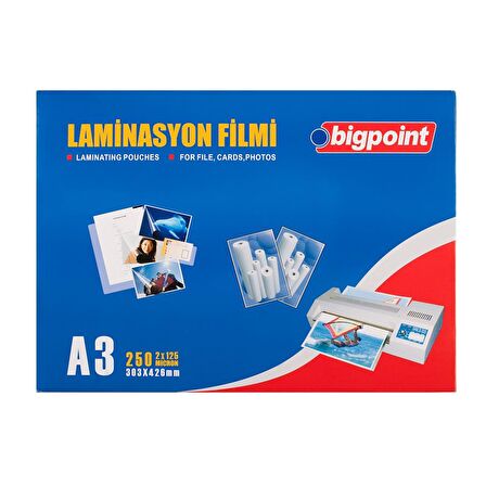 Bigpoint Laminasyon Filmi A3 125 Mikron 100'lü Kutu