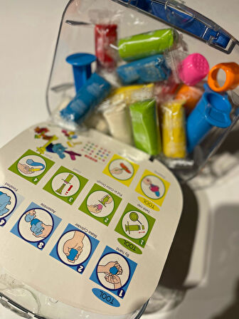 Oyun Hamuru ve Kalıpları 3D Hayvanlar Seti Mavi