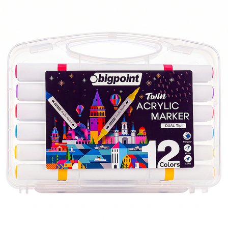 Akrilik Marker Çift Uçlu 12 Renk