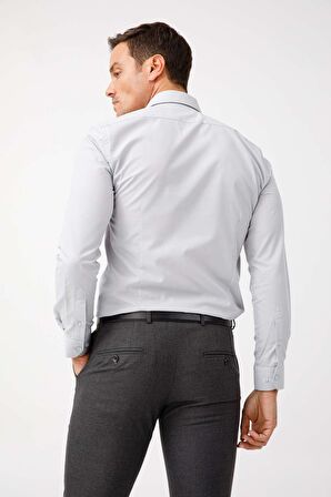 ERKEK A.GRİ SLIM FIT / DAR KALIP EASY IRON ( KOLAY ÜTÜ ) BASIC GÖMLEK