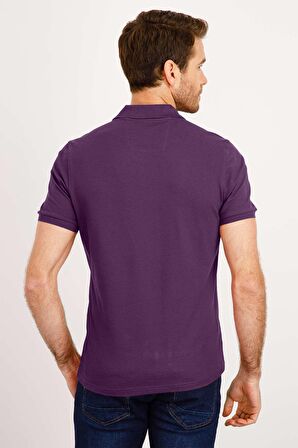 ERKEK MOR MODERNFİT / DAR KALIP POLO YAKA TİŞÖRT