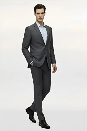 Erkek Füme Regularfit / Rahat Kalıp  Takım Elbise