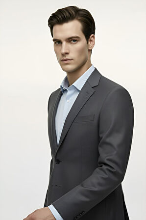 Erkek Füme Regularfit / Rahat Kalıp  Takım Elbise