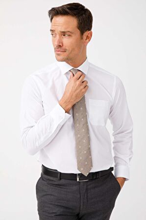 ERKEK BEYAZ REGULARFIT / RAHAT KALIP EASY IRON ( KOLAY ÜTÜ ) BASIC GÖMLEK