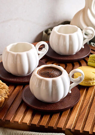 Dark Lotus Porselen Kahve Fincanı Seti - 90 ML, 6 Kişilik