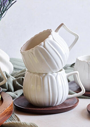 Dark Balkabağı Porselen Kahve Fincanı Seti - 90 ML, 6 Kişilik