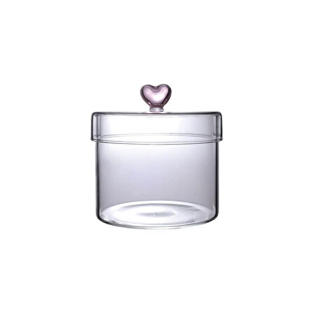 Perotti Hearts Borosilikat Cam Kavanoz 450 ml 10x8 cm