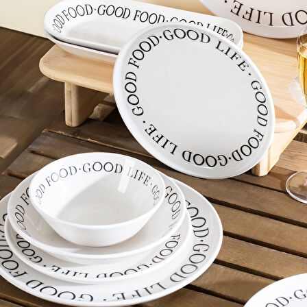 Perotti Good Stoneware Yemek Takımı 27 Parça 6 Kişilik Yemek Seti