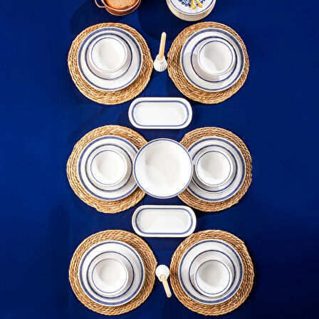 Perotti French Altın yaldızlı Stoneware Yemek Takımı 27 Parça 6 Kişilik Yemek Seti