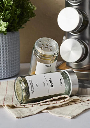 Casa Wood Baharatlık Takımı - Döner Stantlı, Kare