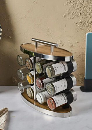 Casa Wood Baharatlık Takımı - Stantlı, Oval