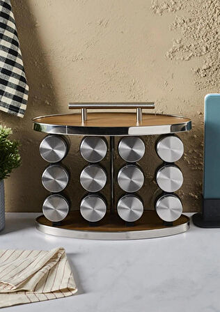 Casa Wood Baharatlık Takımı - Stantlı, Oval