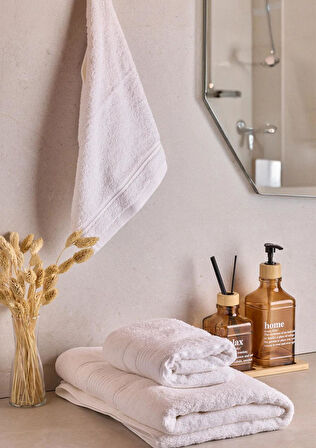 Towy White 100% Pamuk 3'lü Banyo Havlusu Seti