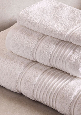 Towy White 100% Pamuk 3'lü Banyo Havlusu Seti