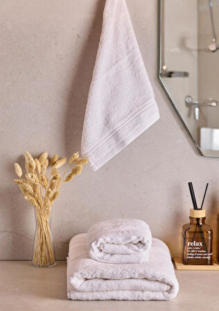Towy White 100% Pamuk 3'lü Banyo Havlusu Seti