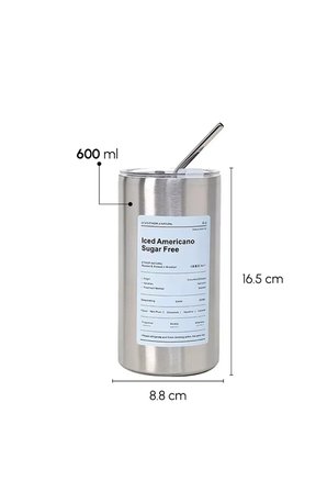 Perotti Beige Paslanmaz Çelik Pipetli Termos Bardak 600 ml 17214