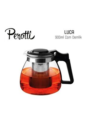Perotti luca çaydanlık demliği - süzgeçli cam demlik 900 ml.