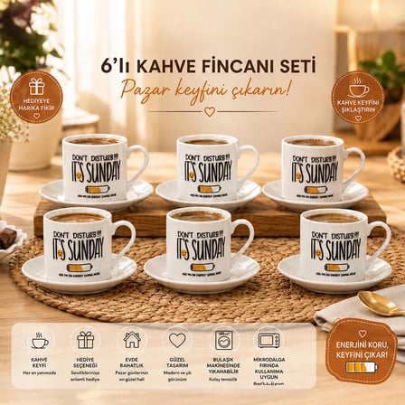 Porsima 08 Porselen 12 Parça Türk Kahve Fincan Takımı 90ml