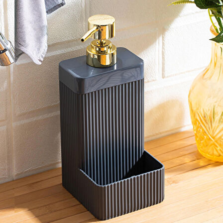 Perotti 13139 Lisbone Süngerlik Hazneli Banyo ve Mutfak Sıvı Sabunluk 550ML Antrasit