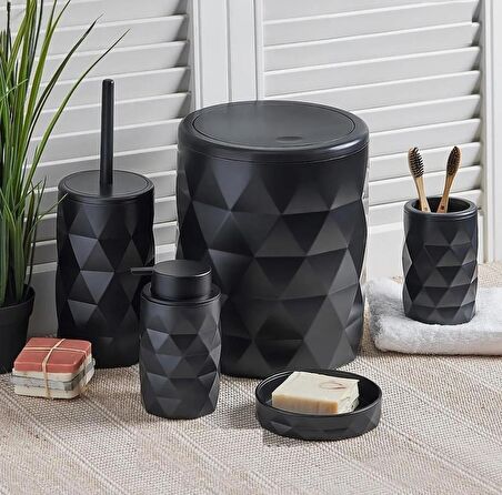 Perotti 5 li Diamond Black Serisi Lüx Banyo Seti 13224
