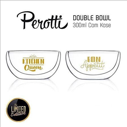 Perotti Tekli Çift Cidarlı Cam Kase Double Bowl 300ml 13796