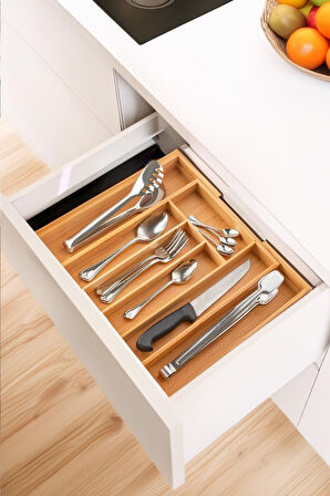 Porsima M9263-55 Ölçü Ayarlı 5-7 Bölmeli Bambu Kaşıklık