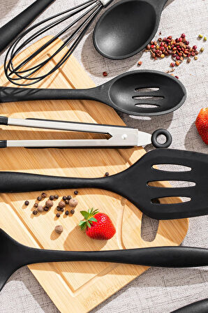 Perotti 15678 Kitchenmate Lucy Black 10 Parça Silikon Spatula Seti