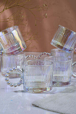 Perotti Cam Kahve Takımı 6 Lı Ringo Line Luster 100 Ml 15913