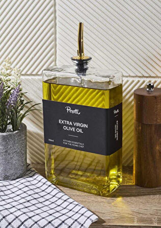 Cam Yağdanlık - Sosluk, Sirkelik - Gold Başlık - 750 ML