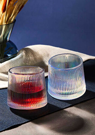 JAPAN Luster 2'li 360 Derece Dönerli Cam Bardak Seti - 160ml