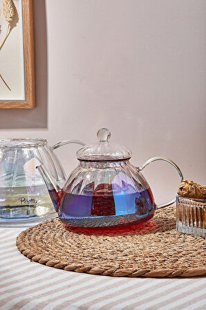 Perotti Vitor Luster Borosilikat Cam Çaydanlık 800ML + 1.5L 16481