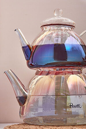 Perotti Vitor Luster Borosilikat Cam Çaydanlık 800ML + 1.5L 16481