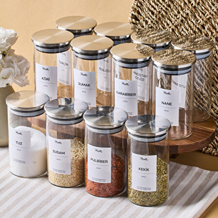 Perotti Aurelia 12 Parça Metak Kapak Cam Baharatlık 325 ml