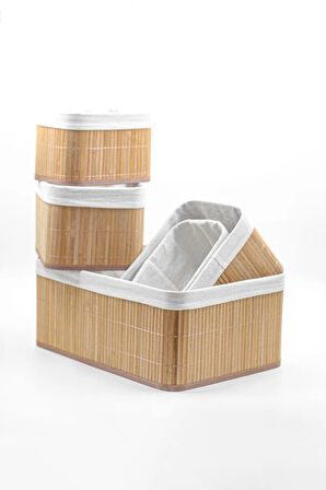 Bambu 5'li Pinterest Stil Organizer Sepet 16573