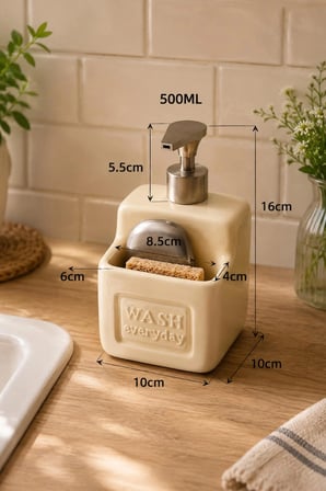 Ashton Grey Porselen Sıvı Sabunluk 500 ml