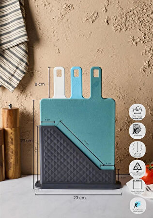 Brice 4 Parça Standlı Kesme Tahtası Set