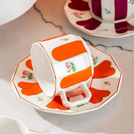 Perotti Acem 6 Kişilik 12 Parça Porselen Kahve Fincan Takımı