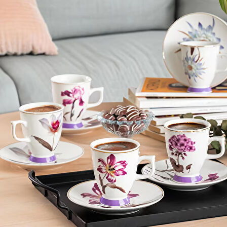 Perotti 16864 Begonvil 6 Kişilik 12 Parça Porselen Kahve Fincan Takımı