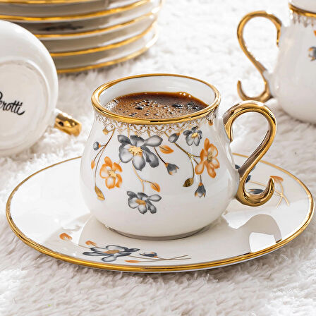 Perotti 16935 Jardim 12 Parça Türk Kahve Fincan Takımı 90ml