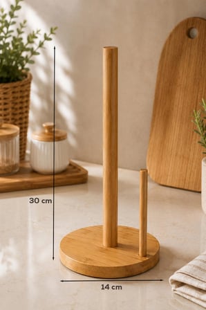 Perotti Bambu Yuvarlak Kağıt Havluluk 14 cm Pratik Kullanım Ergonomik Mutfak Havluluğu