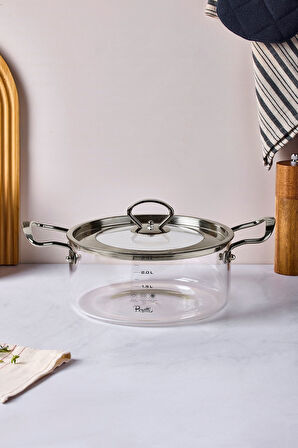 Perotti Cam Tencere 2,5 Lt Logan Silver 20X11 Cm 17644