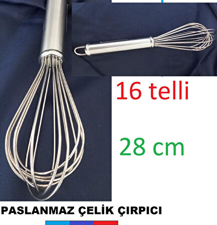 1,KALİTE 16 kalın Telli Paslanmaz Çelik Tel Çırpıcı metal Çırpma Yumurta Sos Karıştırıcı Çırpma Teli