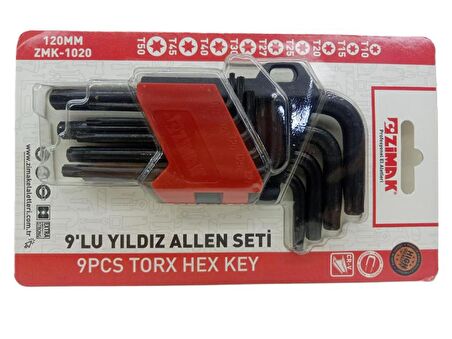 Zimak 9lu Torx Alyan Seti Mıknatıslı 120mm Zmk1020