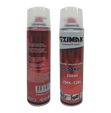 Pas Sökücü Yağlayıcı Sprey 200 ml Zimak ZMK-1284