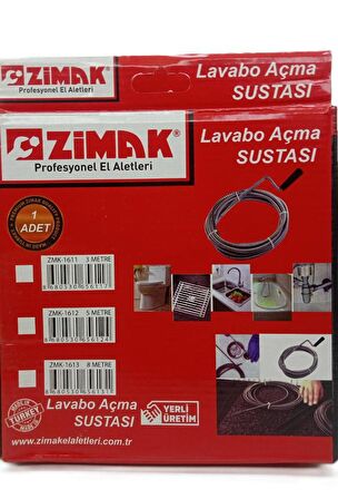 Zimak Lavabo Gider Açma  Sustası 5m Zmk1612