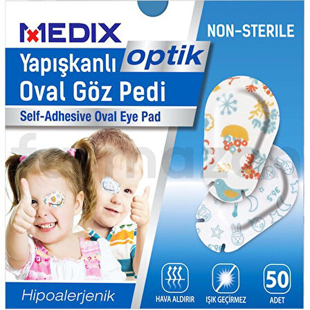 Medix Yapışkanlı Oval Göz Pedi Çocuk 50Li
